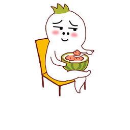 小表情手绘吃瓜,趣味横生描绘夏日炎炎